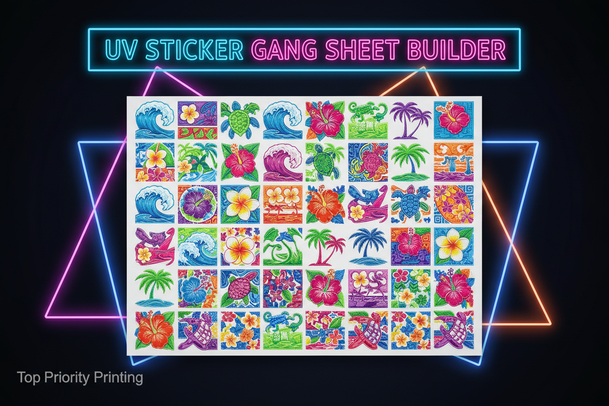 Custom Sticker Gang Sheet | Top Priority Printing